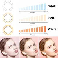 26cm LED Ring Light with Phone Holder & Tripod – 3 Color Modes Selfie Light for YouTube, TikTok & Photography