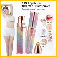 2-in-1 Rechargeable Women's Face Hair Remover & Epilator – Painless Electric Trimmer for Upper Lip, Chin, Eyebrow, Arms & Body